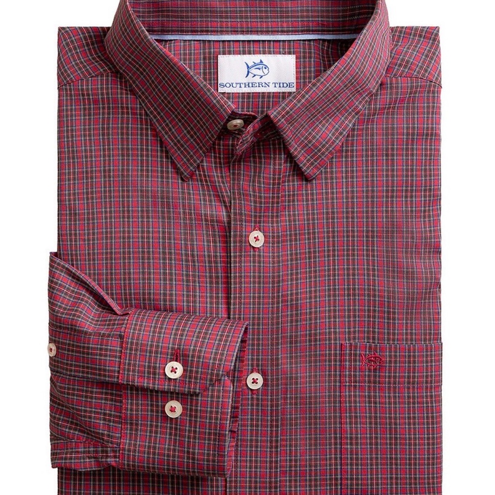 Southern Tide Men's LS Charleston South Carolina Tartan Button Down - NWT